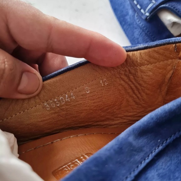 Gucci Men's Blue Suede Driver Loafers Size 12 US - Picture 10 of 11